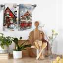 Christmas Scene Snowman Kitchen Towels Set of 2,Winter Farmhouse Decoration Hand Towels for Kitchen Decoration 16x24 Inches