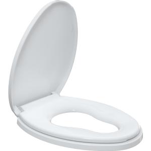 R&T Elongated Toilet Seat with Built in Potty Training Seat, Slow Close Toddler Seat Fits both Adult and Child, Easy To Install & Clean
