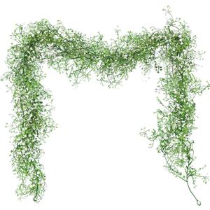 RECUTMS Artificial Hanging Vines Garland Faux Ferns Leaves Ivy Garland Fake Plant Greenery 2Pcs for Summer Home Indoor Outdoor Wedding Farmhouse Mantle Table Centerpiece Graduation Party Decor(White)