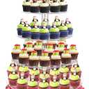 Cupcake Stand, 6 Tier Large Cupcake Stand for 50 Cupcakes, Round Tiered Cupcake Holder, Clear Acrylic Cup Cake Tower Stand, Dessert Table Display Set for Party, Wedding, Birthday, Party, Halloween