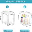 Vtopmart 4 Pack Clear Stackable Storage Drawers,9.7" High Plastic Organizers Bins for Skincare, Bathroom Supplies,Ideal for Cabinet,Undersink,Vanity,Kitchen,Pantry Organization