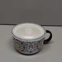 Jumbo Soup Bowl with Lid: 38 oz Ceramic Soup Mug with Big Handle for Ramen Cereal Breakfast Meal Prep Office Lunch Dorm Living - Microwave Safe Extra Large Food Container - Pattern A (Set of 1)