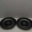 ZAROCRUS Chip & Dip Serving Set, 2 PCS Divided Cheeses Serving Platter, Relish Tray, Round Compartment Appetizer Set for Chips and Dip, Veggies, Candy and Snacks, Black, Set of 2