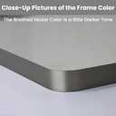 LOAAO 24X32 Inch Brushed Nickel Bathroom Mirror, Rounded Rectangle Silver Metal Frame Mirror, Brushed Nickel, Anti-Rust, Shatter Proof, Hangs Horizontally or Vertically