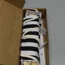 PATIKIL Foot Hammock Under Desk, Adjustable Foot Rest Sling with Hooks Portable Desk Footrest for Airplane Travel Home Office, Black White Style 1