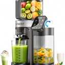 AFBEST Latest Cold Press Juicer Machine,6.5" Wide Chute,Easy to Clean | 100oz Self-Feeding Hopper,3-in-1 Smart Touchscreen Masticating Juicer for Whole Fruits,Sorbet and Nut Milk,High Yield