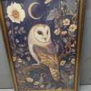 Vintage Gold Framed Owl Wall Art Dark Academia Canvas Art Prints, 16x24in Gold Framed