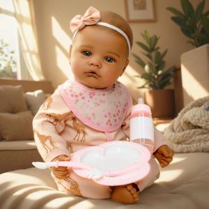SCOM Black Baby Dolls, 18 Inch Large Realistic Cute Soft Body Baby Doll Real Life Baby Dolls Girl with Accessories, Gift for Ages 3+ Kids, Pretend Play Collection