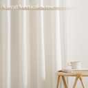 NICETOWN Cream Cotton Linen Curtains 96 inch Long 2 Panels Set, 55" Wide Thick Flax Belgian Linen Blend Window Drapes Rod Pocket & Back Tab with Light Filtering for Bedroom/Living Room, W55 x L96