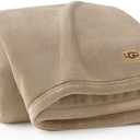 UGG Coco Plush Fleece Throw Blanket Soft & Cozy Blanket for Couch, Bed & Sofa, Perfect for Home Decor, House Warming Gifts or Luxurious Birthday Gifts for Women, 50" x 70", Beige Mustard Seed