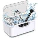 Ultrasonic Jewelry Cleaner Machine: Ring Cleaner Ultrasonic, 48Khz Sonic Cleaner for Necklaces, Eyeglasses, Watch Strap, Dentures - Digital Timer, 4 Time Modes, 304 Stainless Steel, 13.5oz