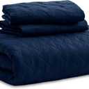 Bedsure Quilts Queen Size - Lightweight Bedspreads Queen Size with Basket Weave Pattern, Soft Quilt Bedding Set, Navy Comforter Set Coverlet for All Seasons with 2 Pillow Shams (90" x 96") | Skin-Friendly Soft, All-Season Comfort, Breathable, Lightweight, Machine Washable