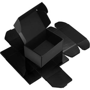 Rempry 6 Pack 6x4x3 Black Shipping Boxes, Small Cardboard Mailer Boxes for Small Business Shipping Packaging
