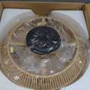 20" Boho Caged Ceiling Fan with Lights Flush Mount, Low Profile Rattan Ceiling Fans with Lights and Remote Control, Enclosed 6 Speeds for Bedroom, Living Room, Kitchen