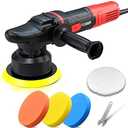 AOBEN Car Buffer Polisher,6 inch Dual Action Polisher,Random Buffer Polisher kit with 6 Variable Speed 1000-4500rpm,Detachable Handle,4 Buffing Pads for Car detailing Polishing and Waxing