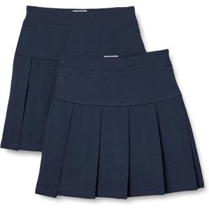 Amazon Essentials Girls' School Uniform Pleated Skort, Pack of 2 (XX-Large, Navy)