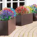 Artificial Flowers for Outdoors,20 Bundles UV Resistant Faux Fake Outdoor Flowers No Fade Plants Plastic Shrubs for Home Indoor Outside Decor(Mix Color)