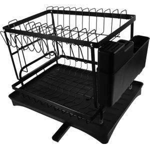 Unomor 1Set Multifunctional Dish Drying Rack with Cutting Board Holder and Chopstick Organizer Includes Drip Tray for Kitchen Counter Stylish Design Easy to Clean and