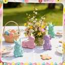 Bucherry 4 Pcs Easter Bunny Flameless Candle Light 7.5" LED Pastel Easter Rabbit Candles Battery Operated Spring Lighted Tealight Bunny Flickering Tea Light Gifts for Women Spring Home Table Decor