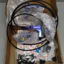 JFOYH 4-Piston MTB Hydraulic Brake Set with 160mm Floating Disc Rotors, Front and Rear Hydraulic Disc Brake Kit For MTB(Pre-bled, Included Original Pads)