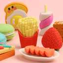 Mr. Pen- Mini Food Pencil Erasers Toy Set, 30 pcs, 3D Mini Puzzle Erasers Toys for Kids Reward, Party Favors, Non-Toxic & Safe for Children, No Smudge, Easter Egg Fillers (Bright 2)