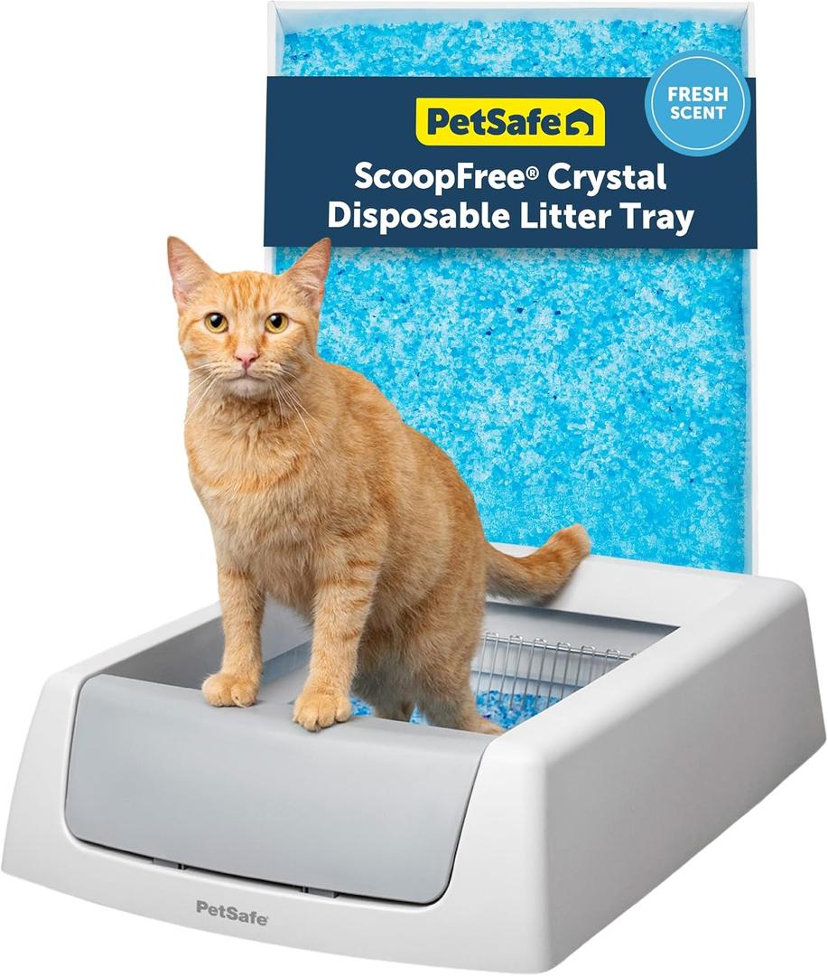 PetSafe ScoopFree Crystal Classic Self-Cleaning Litter Box, Gray
Hands-Free Automatic Cleaning, Advanced Odor Control, Easy Clean-up, Includes 1 Disposable Crystal Litter Tray