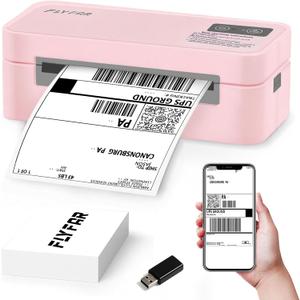 Bluetooth Thermal Label Printer, 4x6 Shipping Label Printer for Small Business, Compatible with Android, Windows, iPhone, Mac, Widely Used for Amazon, Shopify, Ebay, USPS, Etsy, FedEx (Pink)