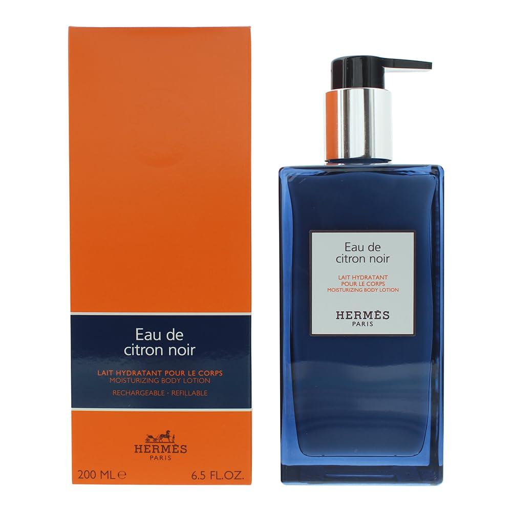 Hermes Eau De Citron Noir Refillable Moisturizing Body Lotion for Men, 6.5 Ounce