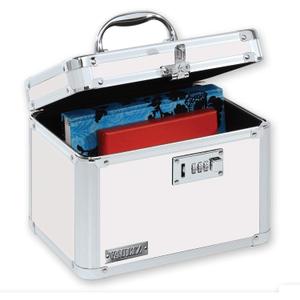 Vaultz Combination Lock Box - 7.25 x 10 x 7.75 Inch Safe Boxes for Money, Documents & Medicine - White