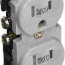 Leviton 15-Amp 125-Volt NEMA 5-15R, 2P, 3W, Duplex Receptacle, TWR15-GY, Gray