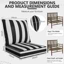 24" x 24" x 6" Outdoor Deep Seat Cushions Set - 2 Set Waterproof & Fade Resistant Patio Furniture Replacement Cushions, Non-Slip Outdoor Cushions Fit Loveseats, Couches, Chairs, Sofas.