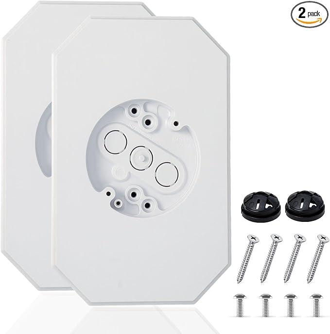 Vinyl Siding Mounting Blocks,Outdoor Light Siding Mount Block with Built-in Electrical Box Siding Mounting Plate for 1/2 inch Lap Double and 4 inch Siding (2, White, 1/2 inch Lap Siding)