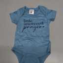 BIBIBLISSBABY Pregnancy Announcement for Grandparents Gift, Little Answered Prayer Infant Reveal Ideas, Newborn Pregnancy Announcement Outfit (0-3month, Slate)