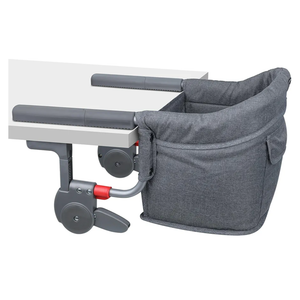 Hook On High Chair: Portable Fast Table Chair with Storage Bag, Clip on High Chairs for Babies and Toddlers, Foldable Baby Feeding Chair with Removable Seat for Home and Travel Grey