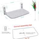 Idepet Cat Window Perch Cordless Foldable Cats Hammock Bed with Interactive Toys,Suction Cups,Reversible Cover Keep Pets Cool Warm for Summer Winter,Indoor Kitten Resting Seat(Gray&Black, 2 Pack)