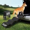 Dog ramps with 23.6" Extra-Wide - Portable 4-Dog Steps with Non-Slip Surface, 250 lbs Capacity for Large Dogs, Extra-Wide Foldable Dog Ramps for Cars, SUVs, and Trucks