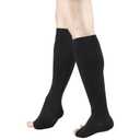 Truform 20-30 mmHg Compression Stocking for Men and Women, Knee High Length, Open Toe, Black, X-Large