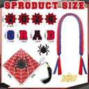 Dunzoom 11 Pcs Spider Graduation Ribbon Lei with Cap Class of 2026 Spider Graduation Lei Red Printed Grad Hat for 2026 High School College Graduate Gifts Grad Celebration Party Supplies