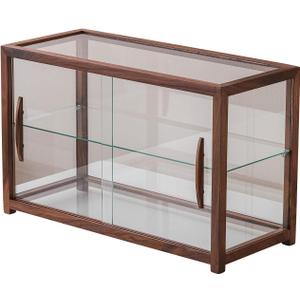 Solid Wood Storage Cabinet with Glass Door Kitchen Cupboard Coffee Bar Small Display Cabinet (SYJ-SC01), Middle
