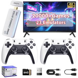 M15 Retro Game Stick, 4K HDMI Output & Wireless Controller Plug and Play Video Game Console with 30000+ Games, Arcade Game Console (128G)