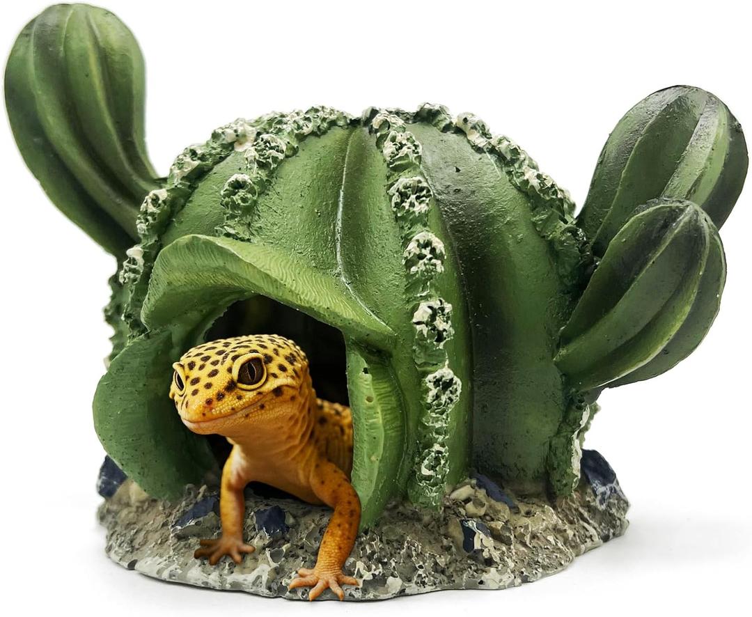 Cactus Reptile Hide Caves Lizard Bearded Dragon Leopard Gecko Hideout Terrarium Tank Accessories Turtle Snake Dcor Amphibian Habitat Tortoise Personalized Decoration