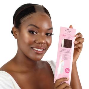 MILANO COLLECTION Wigrip, Premium Lace Wig Band for Women, Fully Adjustable & Reinforced Lace Wig Grip Band by Hairline, Comfortable and Secure Glueless Velvet Headband, Chocolate Brown