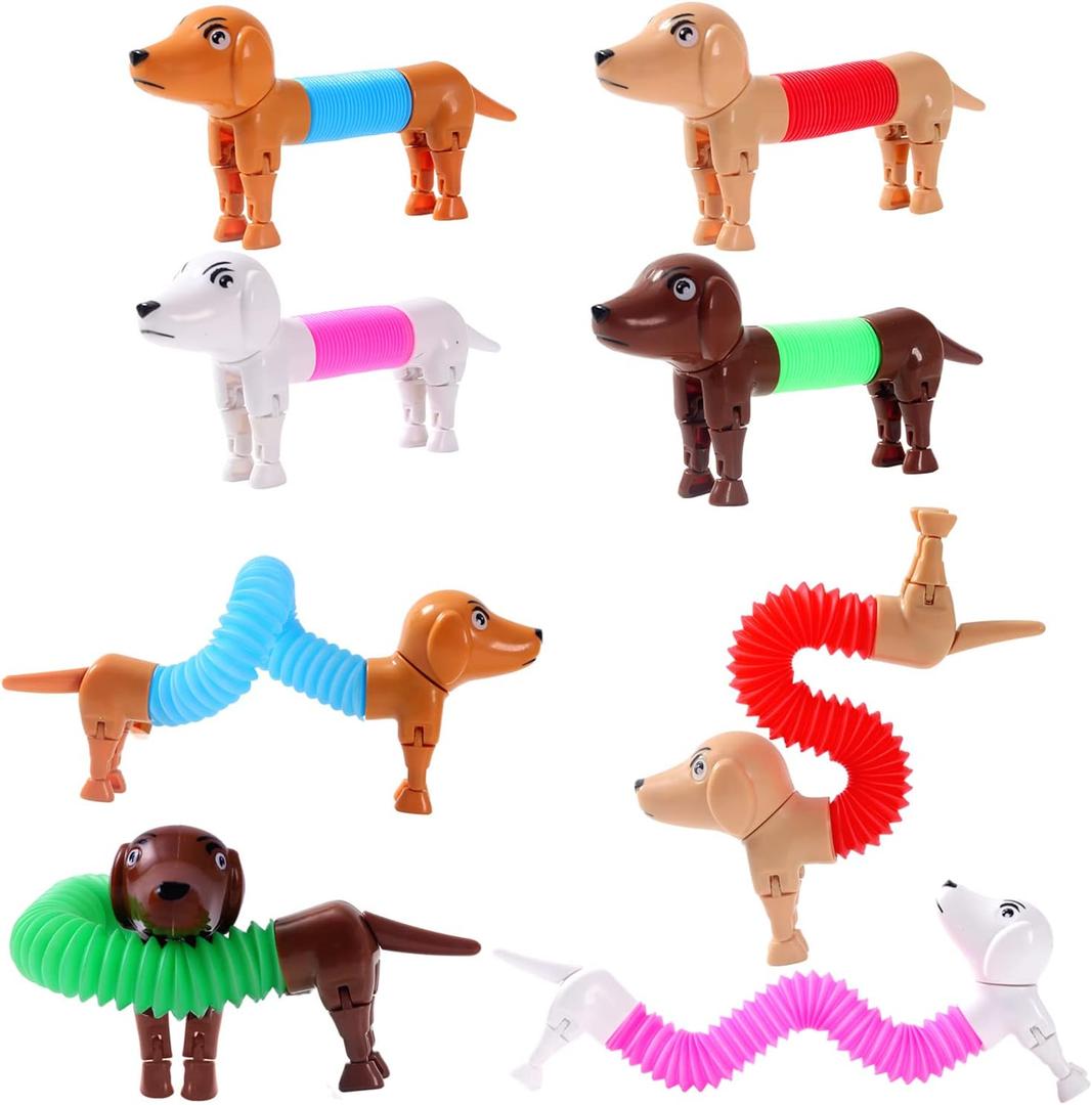Dog pop Tubes fidgets, Sensory Toys for Kids with Autism,Fidget Toys for Toddlers,Toddler Fidget Toys, prizes for Kids Classroom4 Pack Dog