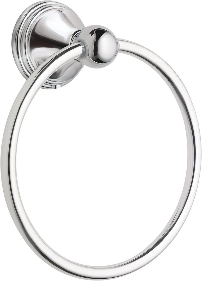 Moen Preston Collection Polished Chrome Bathroom Hand-Towel Ring, Wall Mounted Towel Holder, DN8486CH (7 Inch)