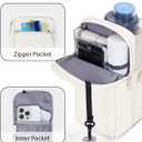 2 x Wandering Nature Water Bottle Holder with Strap 32oz Insulated Water Bottle Carrier Sling Bag with Phone Pocket Water Bottle Pouch for Hiking Walking(Patent Pending) (Beige)