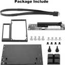 PCIe 4.0 x4 64Gbps Compatible eGPU DOCK, with OCuLink SFF-8612 8311 to PCIe x16 and SFF-8611 Male Cable, Enclosure supports Standard ATX Power and External Graphics Cards GPU for Laptop Mini PC