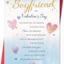 3 x IDU Valentines Day Card for Boyfriend,Valentines Day Cards for Him,Boyfriend Valentines Day Gifts with Glitter Heart Design