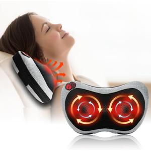 Shiatsu Neck Massage Pillow,Neck and Back Massager with Heat,Massage Pillow for Back, Shoulder, Leg, Foot, Gift for Men Women Mom Dad, Stress Relax at Home Office and Car