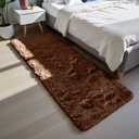 Brown 2x6 Area Rugs for Bedroom, Fluffy Shag Rug Small Rug Bedroom Carpet