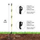 48 Inches Electric Fence Fiberglass Posts, 20 Pack Step in Electric Fence Post, Temporary Portable Fence Stakes for Livestock, Big Insulator, Yellow